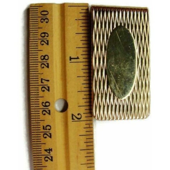 Vtg Money Clip Colibri Ribbed Engravable Wallet Credit Card Cash ID Holder GoldT - Picture 3 of 10